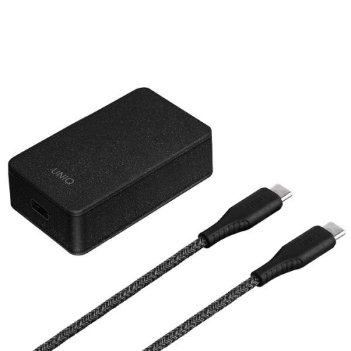 Kup UNIQ Ladă. rețea. Versa Slim USB-C PD 18W + cablu USB-C la USB-C negru/charcoal black (LITHOS Collective) - UNIQ136BLK - {ean13} - Sklep Home Screen