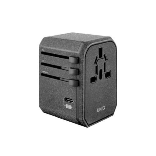 Kup UNIQ Lădiță. rețea. Adaptator mondial Voyage 33W + 2xUSB + PD 18W + QC 3.0 gri/charcoal grey (LITHOS Collective) - UNIQ137GRY - {ean13} - Sklep Home Screen
