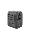 UNIQ Lădiță. rețea. Adaptator mondial Voyage 33W + 2xUSB + PD 18W + QC 3.0 gri/charcoal grey (LITHOS Collective)
