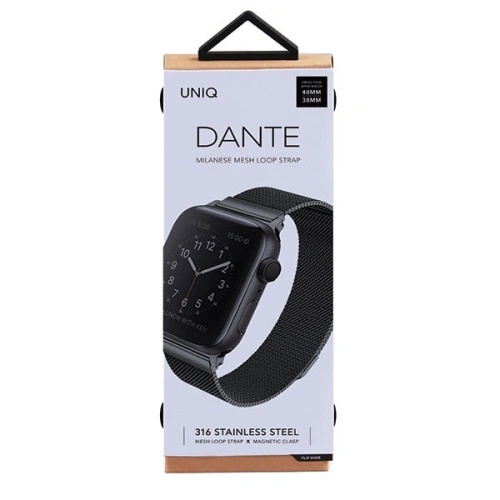 Kup Pasek UNIQ Dante Apple Watch 4/5/6/7/SE/8/9/10 40/41/42mm Oțel inoxidabil negru/midnight black - UNIQ138BLK - {ean13} - Sklep Home Screen