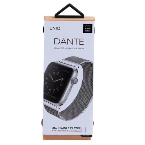 Kup Pasek UNIQ Dante Apple Watch 4/5/6/7/SE/8/9/10 40/41/42mm Stainless Steel srebrny/sterling silver - UNIQ140SILVER - {ean13} - Sklep Home Screen