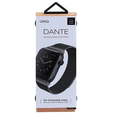 Kup Pásky UNIQ Dante Apple Watch 4/5/6/7/SE/8/9/Ultra 44/45/49mm Nerezová ocel černý/midnight black - UNIQ141BLK - {ean13} - Sklep Home Screen