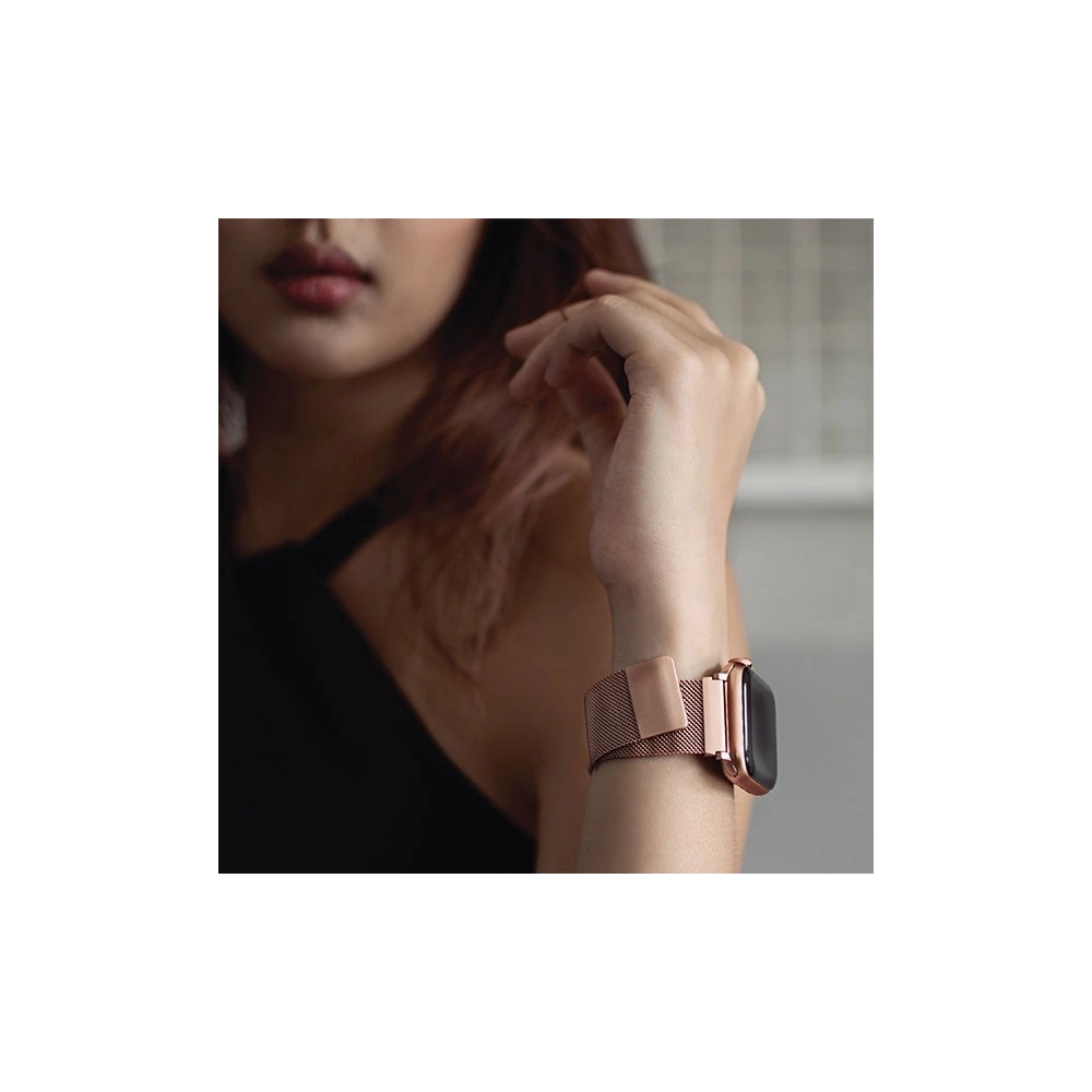 Pasek UNIQ Dante Apple Watch 4/5/6/7/SE/8/9/Ultra 44/45/49mm Stainless Steel różwo-złoty/rose gold