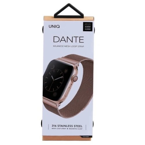 Buy UNIQ Dante strap for Apple Watch 4/5/6/7/SE/8/9/Ultra 44/45/49mm Stainless Steel rose gold - UNIQ142ROSEGLD - {ean13} - Home Screen Store Europe