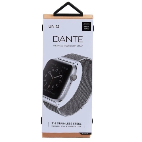 Kup Pasek UNIQ Dante Apple Watch 4/5/6/7/SE/8/9/Ultra 44/45/49mm Nerezová ocel stříbrná/sterling silver - UNIQ143SILVER - {ean13} - Sklep Home Screen