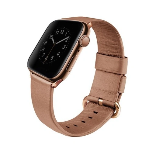 Kup UNIQ Mondain Apple Watch 4/5/6/7/SE/8/9/10 40/41/42mm valódi bőr rózsaszín/koral rózsaszín - UNIQ145CORALPINK - {ean13} - Sklep Home Screen