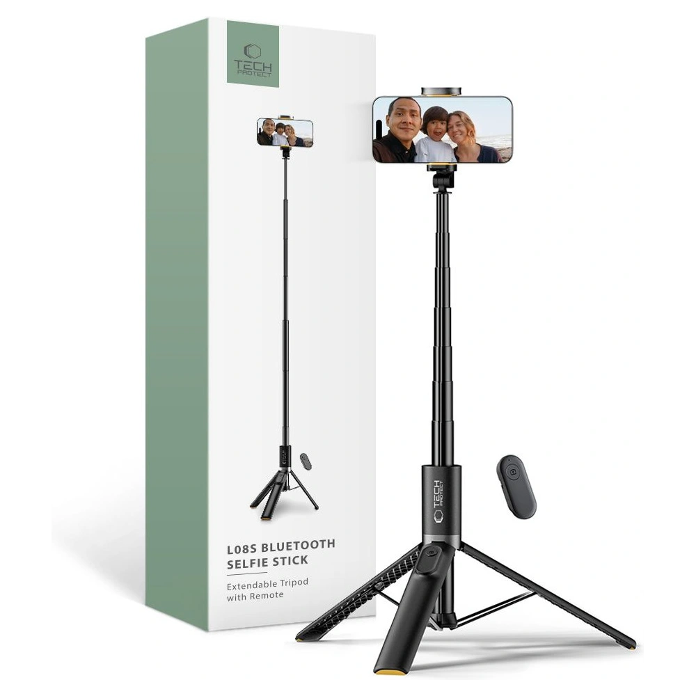 Kijek Tech-Protect L08s Bluetooth Selfie Stick Tripod Black