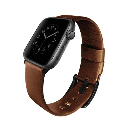 Kup UNIQ Mondain Apple Watch 4/5/6/7/SE/8/9/Ultra 44/45/49mm valódi bőr barna/sepia barna - UNIQ148BROWN - {ean13} - Sklep Home Screen