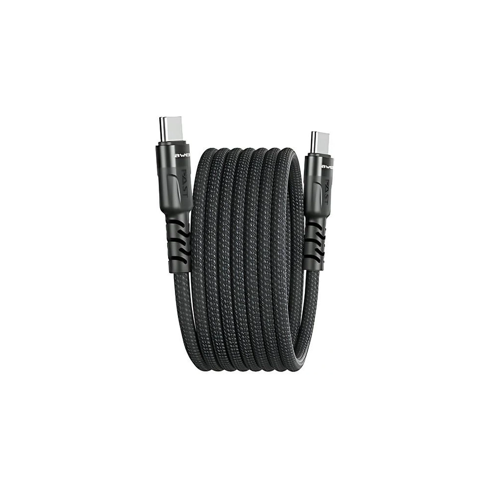 Kabel magnetyczny AWEI CL-166T USB-C / USB-C czarny/black