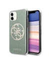 Etui Guess GUHCN61PCUGLKA Apple iPhone 11 carcasă dură khaki 4G Circle Glitter