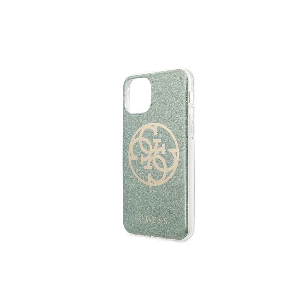 Etui Guess GUHCN61PCUGLKA Apple iPhone 11 khaki hard case 4G Circle Glitter