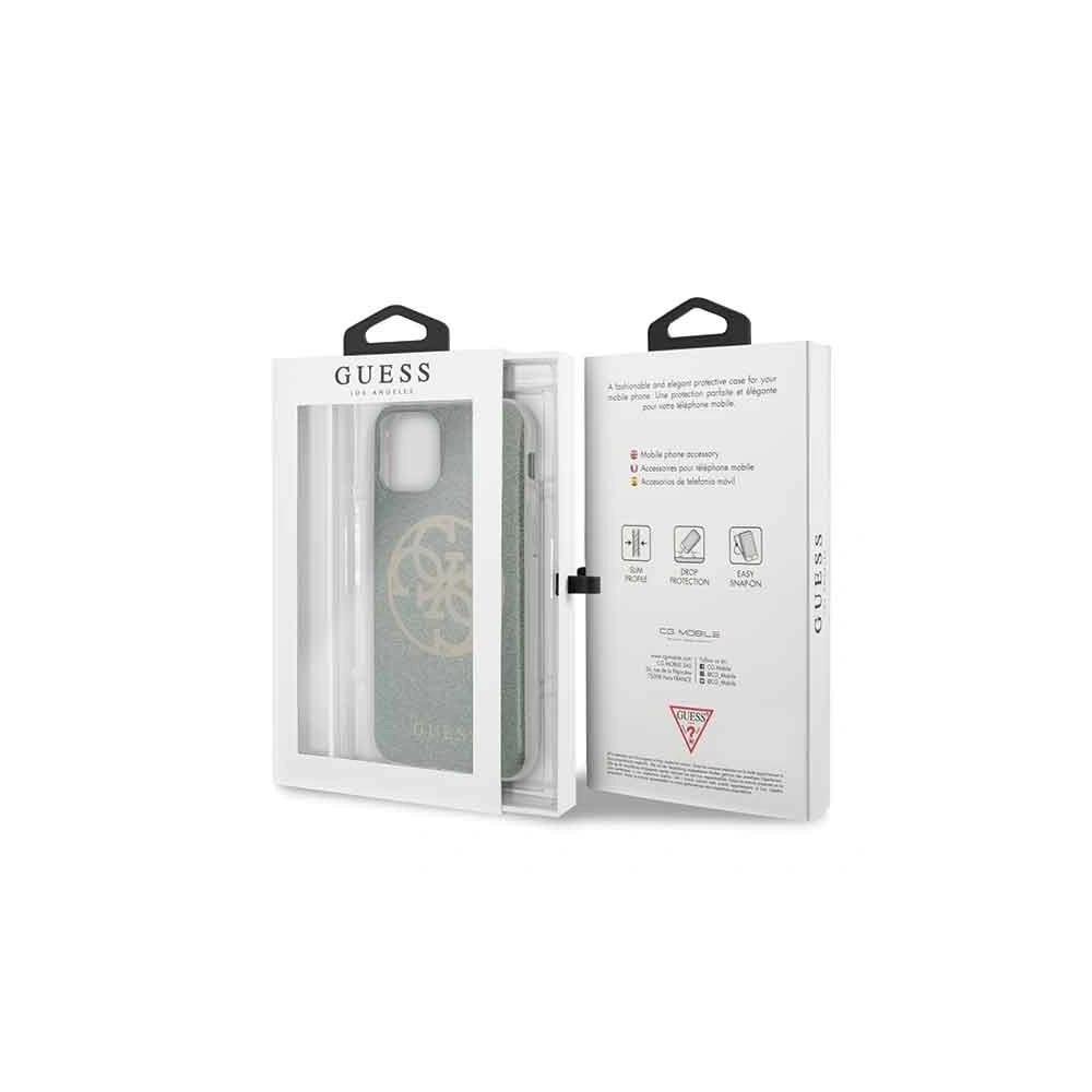 Etui Guess GUHCN61PCUGLKA Apple iPhone 11 khaki hard case 4G Circle Glitter