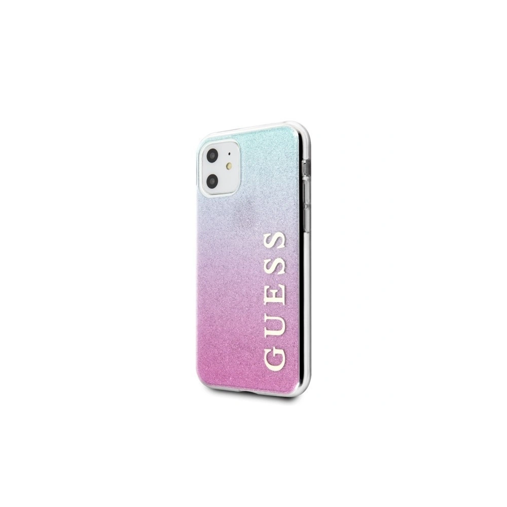 Etui Guess GUHCN61PCUGLPBL Apple iPhone 11 różowo-niebieski/pink blue hard case Glitter Gradient