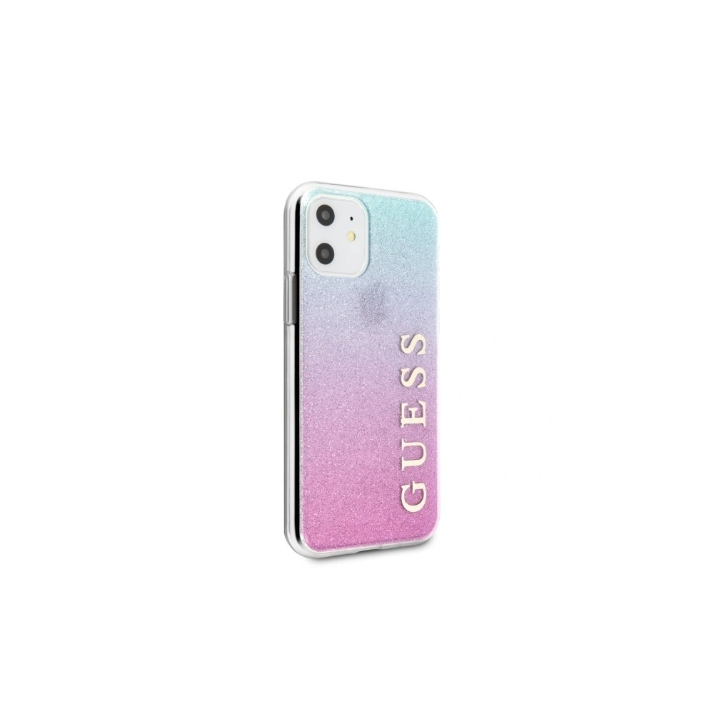 Etui Guess GUHCN61PCUGLPBL Apple iPhone 11 różowo-niebieski/pink blue hard case Glitter Gradient