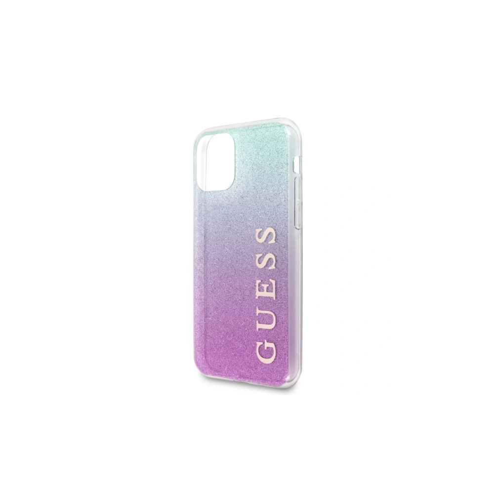 Etui Guess GUHCN61PCUGLPBL Apple iPhone 11 różowo-niebieski/pink blue hard case Glitter Gradient