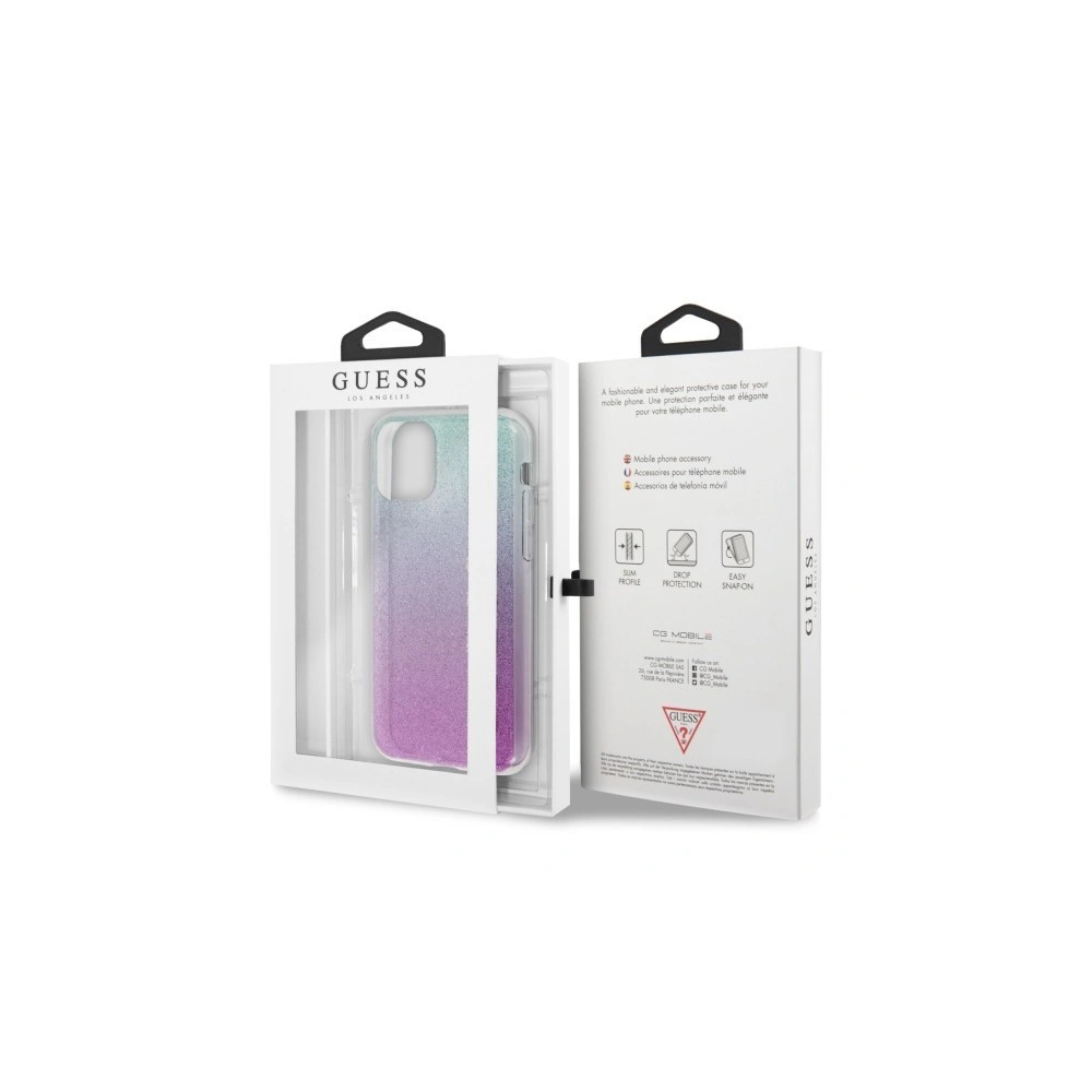 Etui Guess GUHCN61PCUGLPBL Apple iPhone 11 różowo-niebieski/pink blue hard case Glitter Gradient