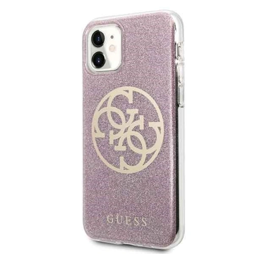 Kup Etui Guess GUHCN61PCUGLPI Apple iPhone 11 różowy/pink hard case 4G Circle Glitter - GUE229PNK - {ean13} - Sklep Home Screen