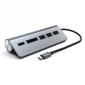 Kup Adapter Satechi Aluminium-Hub USB-C / 3xUSB-A, micro/SD space gray - STH114 - {ean13} - Sklep Home Screen