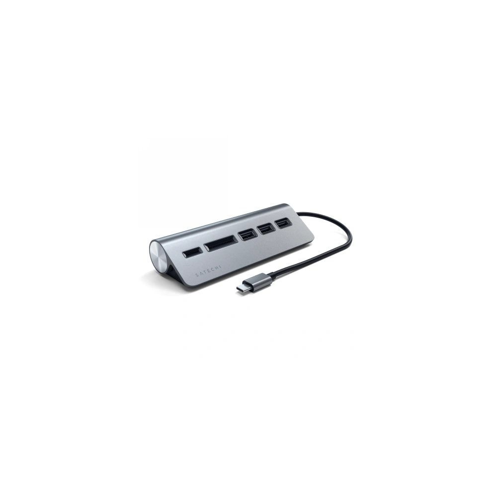 Adapter Satechi Aluminium hub USB-C / 3xUSB-A, micro/SD space gray