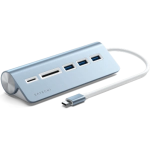 Buy Satechi Aluminium hub USB-C / 3xUSB-A, micro/SD blue - STH115 - {ean13} - Home Screen Store Europe