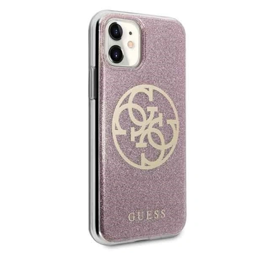 Kup Etui Guess GUHCN61PCUGLPI Apple iPhone 11 różowy/pink hard case 4G Circle Glitter - GUE229PNK - {ean13} - Sklep Home Screen