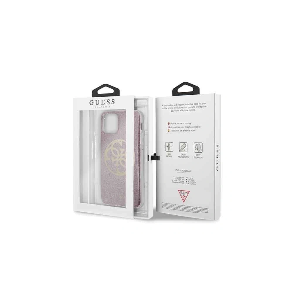Etui Guess GUHCN61PCUGLPI Apple iPhone 11 różowy/pink hard case 4G Circle Glitter