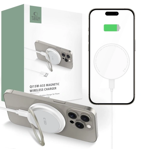 Buy Tech-Protect QI15W-A33 Magnetic MagSafe Wireless Charger White - THP2787 - {ean13} - Home Screen Store Europe