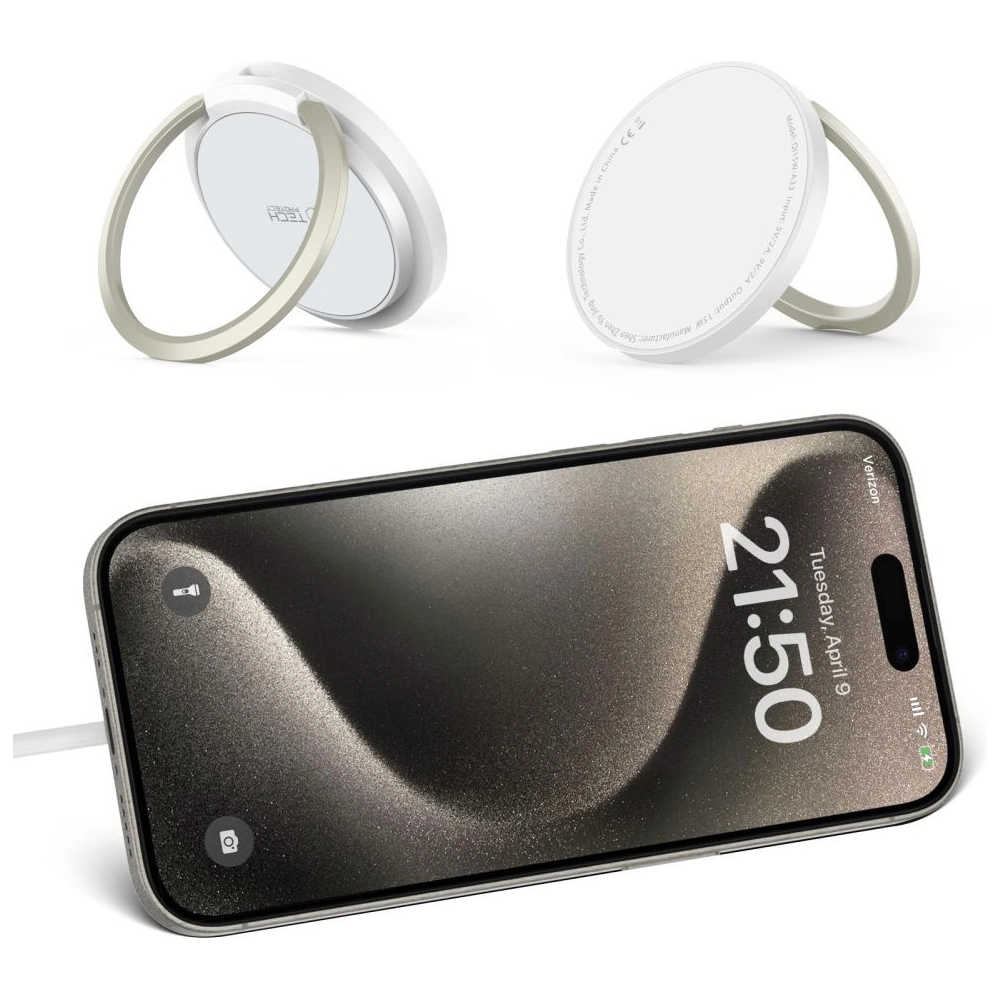 Ładowarka bezprzewodowa Tech-Protect QI15W-A33 Magnetic MagSafe Wireless Charger White