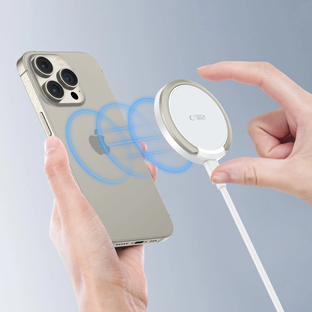 Ładowarka bezprzewodowa Tech-Protect QI15W-A33 Magnetic MagSafe Wireless Charger White
