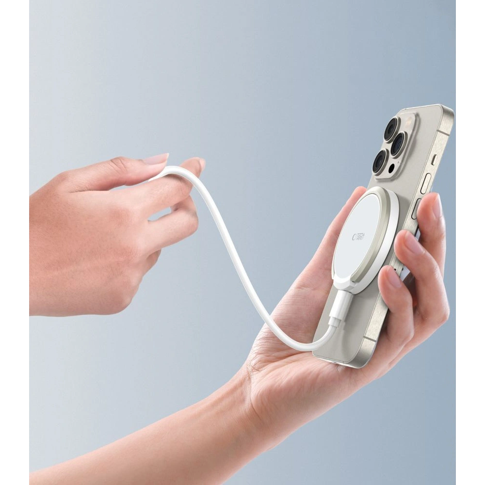 Ładowarka bezprzewodowa Tech-Protect QI15W-A33 Magnetic MagSafe Wireless Charger White