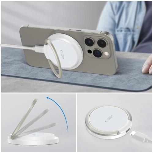 Kup Vezeték nélküli töltő Tech-Protect QI15W-A33 Magnetic MagSafe vezeték nélküli töltő fehér - THP2787 - {ean13} - Sklep Home Screen
