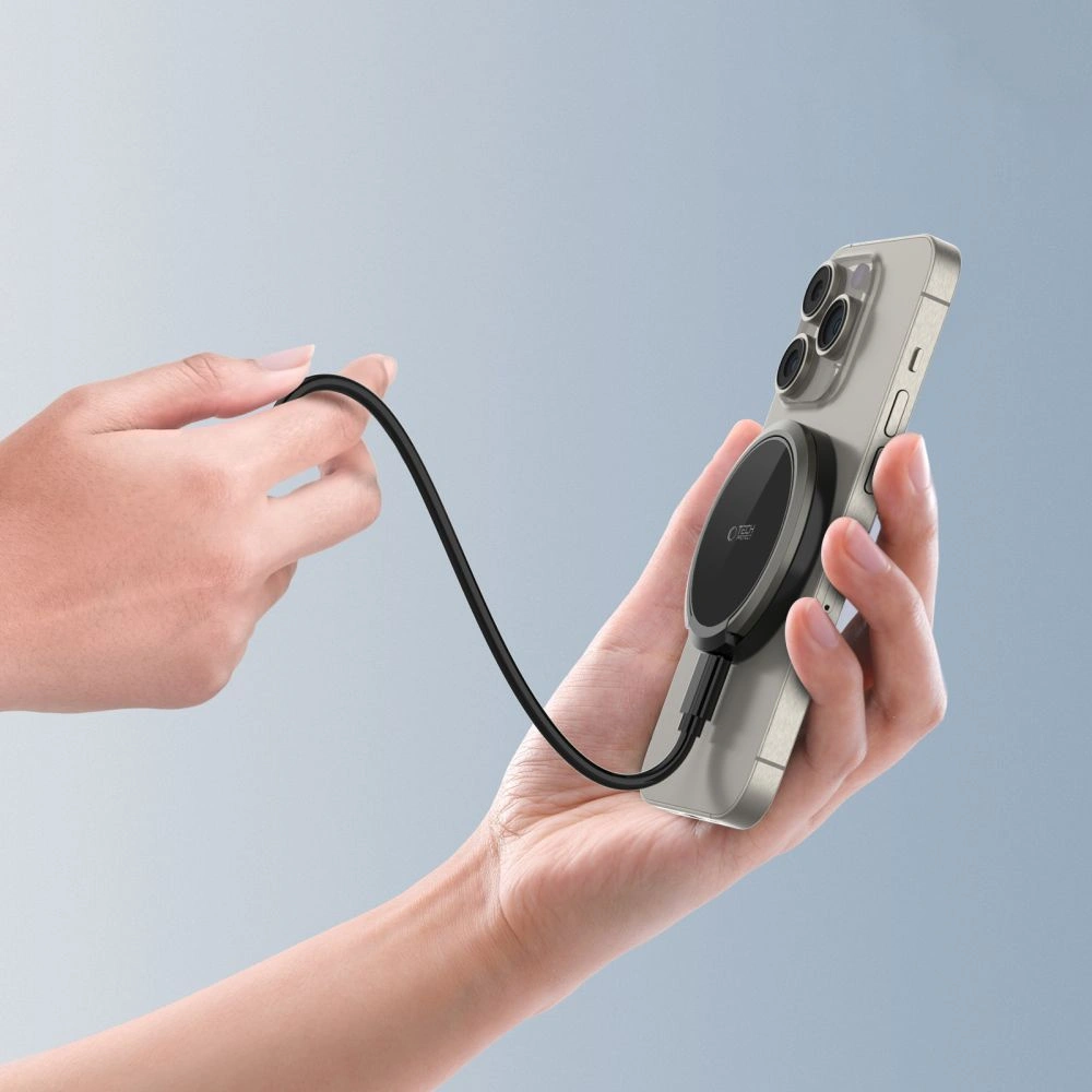 Ładowarka bezprzewodowa Tech-Protect QI15W-A33 Magnetic MagSafe Wireless Charger Black