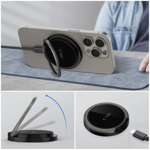 Kup Ładowarka bezprzewodowa Tech-Protect QI15W-A33 Magnetic MagSafe Wireless Charger Black - THP2788 - {ean13} - Sklep Home Screen
