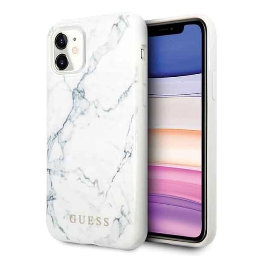 Kup Guess Apple Tasche GUHCN61PCUMAWH iPhone 11 weiß/weiß Marmor - GUE231WHT - {ean13} - Sklep Home Screen