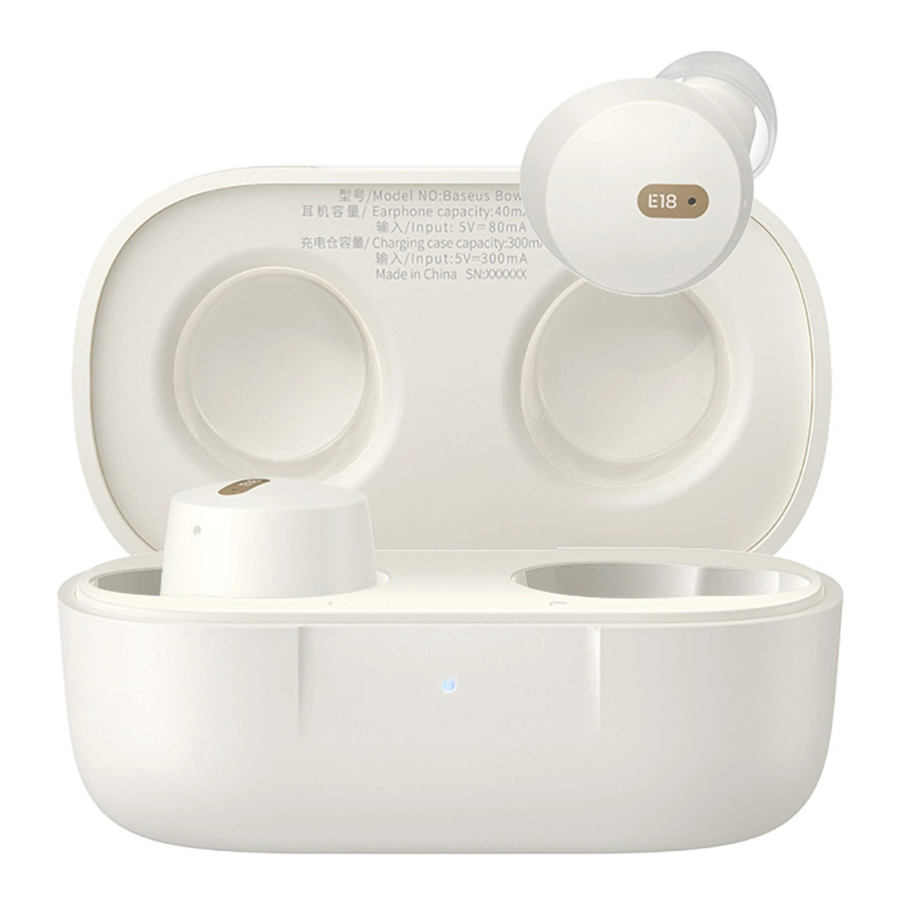 Słuchawki bezprzewodowe dokanałowe Baseus Bowie E18 TWS ENC IPX4 białe