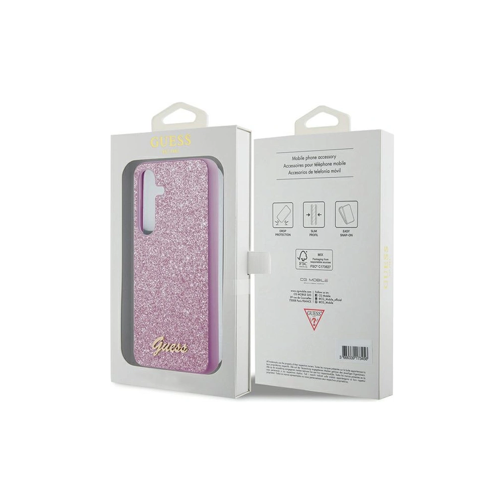 Etui Guess GGUHCS24MHGGSHU Samsung Galaxy S24+ Plus hardcase Glitter Script fioletowy/purple