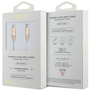 Kabel Guess GUCCLALRGDD USB-C / USB-C 1.5m Rychlé nabíjení s embosovaným logem zlatý/světlý zlatý