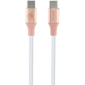 Kabel Guess GUCCLALRGDP USB-C / USB-C 1.5m Fast Charging Ebossed Logo różowy/pink