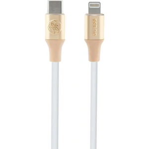 Kabel Guess GUCLLALRGDD USB-C / Lightning 1.5m Schnellladung mit geprägtem Logo gold/light gold