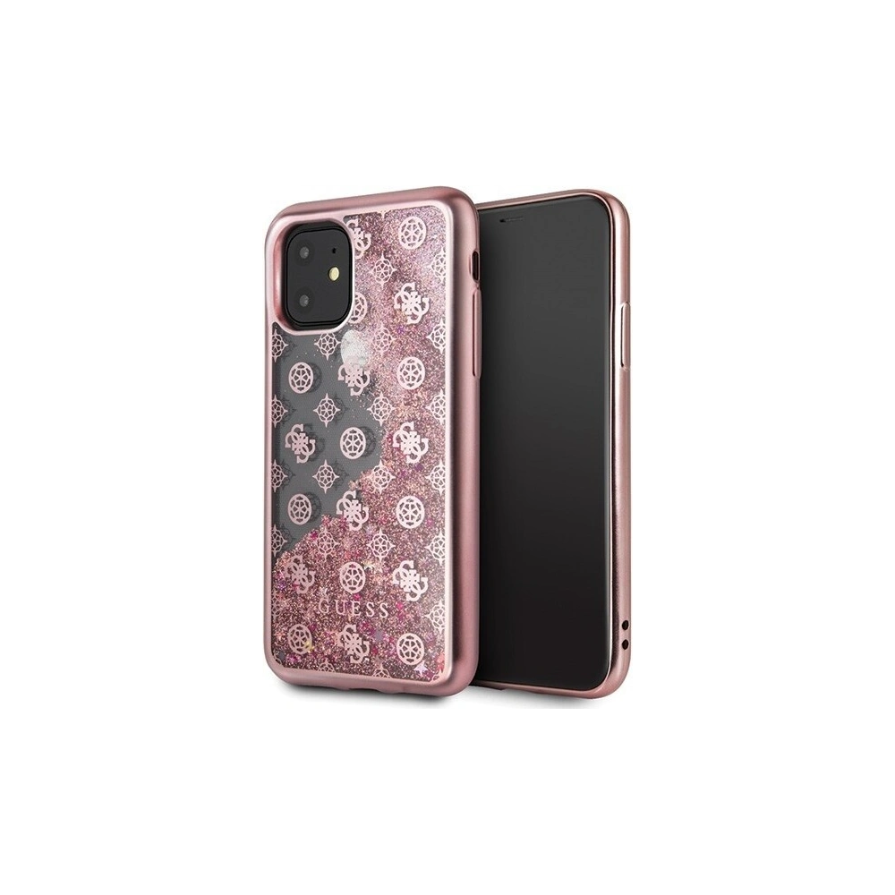 Etui Guess GUHCN61PEOLGPI Apple iPhone 11 różowo-złoty/rosegold hard case 4G Peony Liquid Glitter