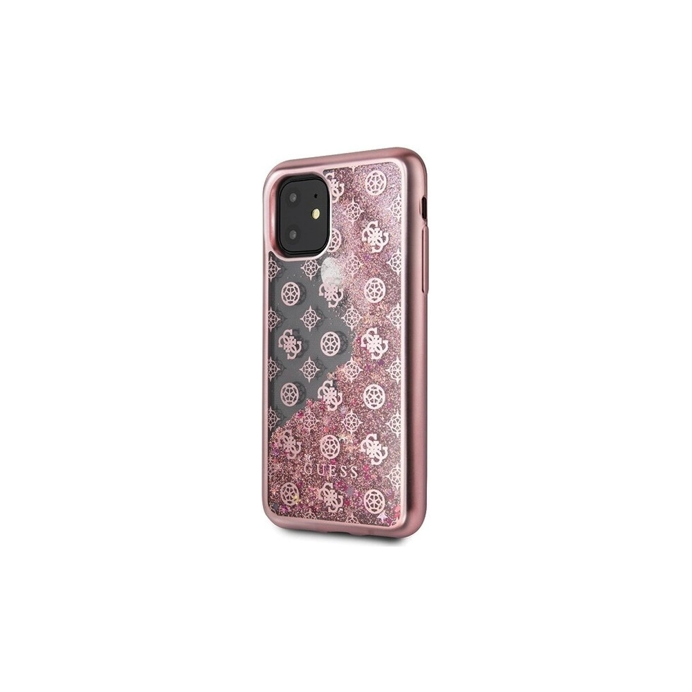 Etui Guess GUHCN61PEOLGPI Apple iPhone 11 różowo-złoty/rosegold hard case 4G Peony Liquid Glitter