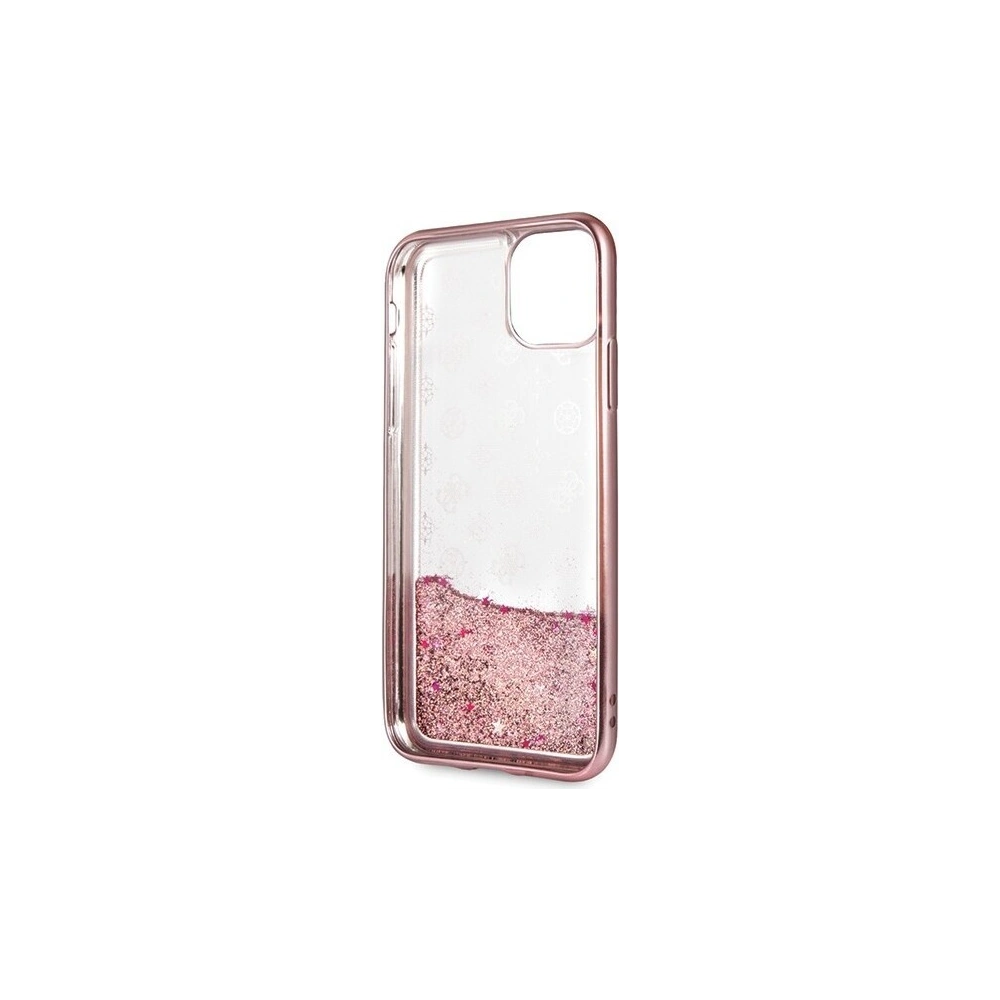 Etui Guess GUHCN61PEOLGPI Apple iPhone 11 różowo-złoty/rosegold hard case 4G Peony Liquid Glitter