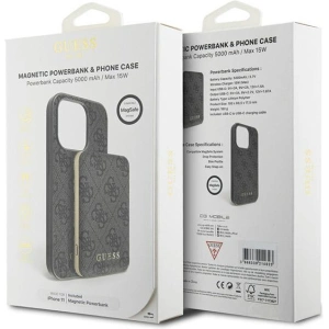 Buy Guess GUBPM5N614GEMGK Apple iPhone 11 hardcase + Powerbank 5000mAh MagSafe 4G Metal Logo black - GUE3405 - {ean13} - Home Screen Store Europe