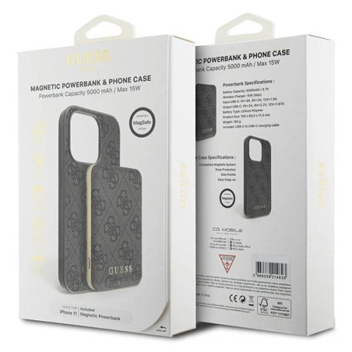 Kup Set Guess GUBPM5N614GEMGK Apple iPhone 11 Hardcase + Powerbank 5000mAh MagSafe 4G Metall-Logo schwarz/black - GUE3405 - {ean13} - Sklep Home Screen