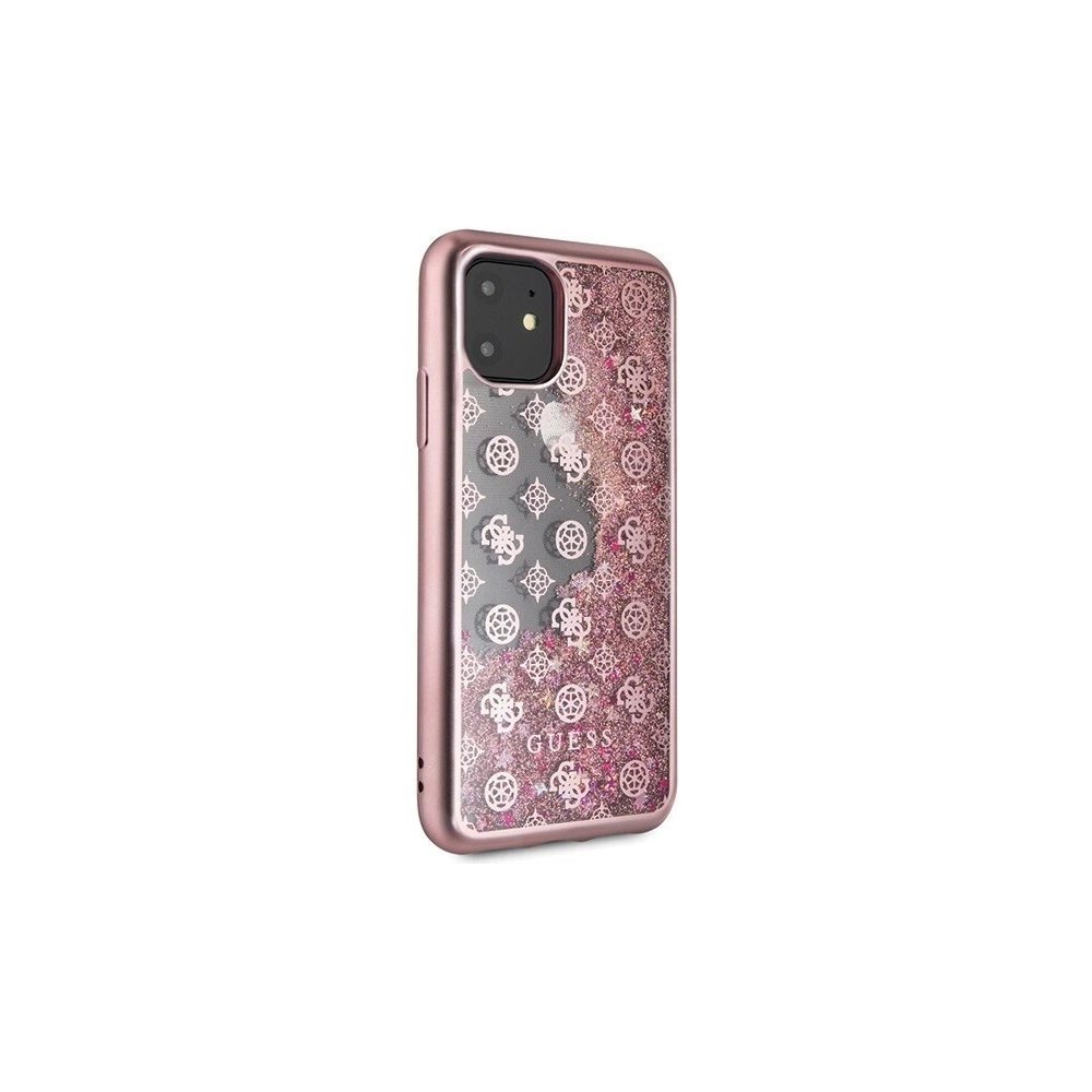 Etui Guess GUHCN61PEOLGPI Apple iPhone 11 różowo-złoty/rosegold hard case 4G Peony Liquid Glitter
