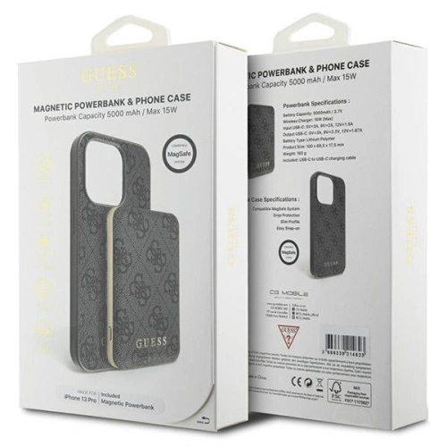 Kup Zestav Guess GUBPM5P13L4GEMGK Apple iPhone 13 Pro hardcase + Powerbank 5000mAh MagSafe 4G Metal Logo černý/black - GUE3406 - {ean13} - Sklep Home Screen