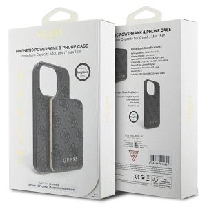 Buy Guess GUBPM5P13X4GEMGK Apple iPhone 13 Pro Max hardcase + Powerbank 5000mAh MagSafe 4G Metal Logo black - GUE3407 - {ean13} - Home Screen Store Europe