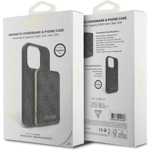 Buy Guess GUBPM5P14L4GEMGK Apple iPhone 14 Pro hardcase + Powerbank 5000mAh MagSafe 4G Metal Logo black - GUE3408 - {ean13} - Home Screen Store Europe
