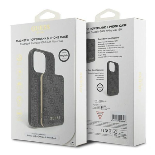 Kup Set Guess GUBPM5P14L4GEMGK Apple iPhone 14 Pro hardcase + Powerbank 5000mAh MagSafe 4G Metal Logo negru/black - GUE3408 - {ean13} - Sklep Home Screen