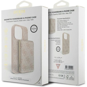 Buy Guess GUBPM5P14L4GEMGP Apple iPhone 14 Pro hardcase + Powerbank 5000mAh MagSafe 4G Metal Logo pink - GUE3409 - {ean13} - Home Screen Store Europe